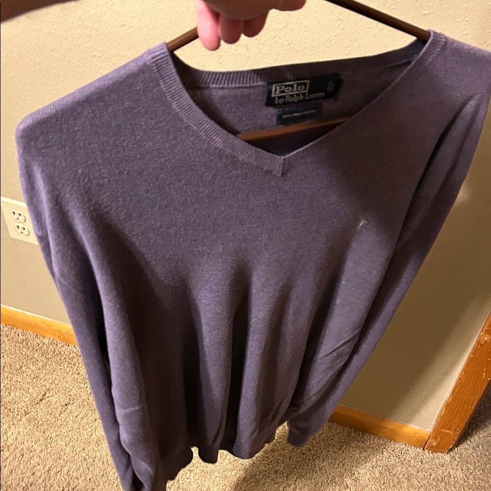Polo by Ralph Lauren Women's V-Neck Sweater in Purple